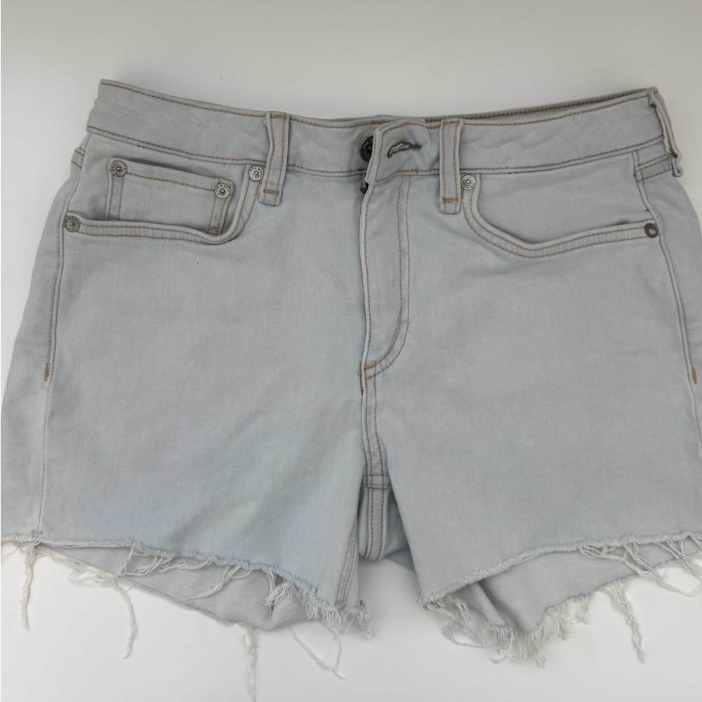 🌸Rag & Bone Women’s Gray Denim Shorts Frayed Raw Hem Cutoff size25 resort summer